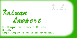 kalman lampert business card